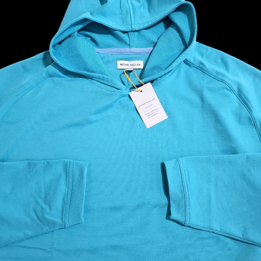 Peter Millar Crown Sport Golf Mens XXL Blue Performance Pullover Hoodie